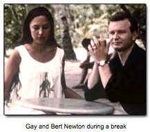 Gay and Bert Newton during a break
